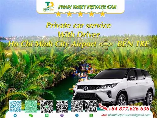 Car rental Ho Chi Minh City <=> Ben Tre (private car with driver)